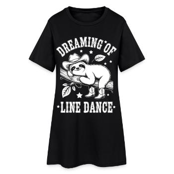 Le paresseux rêvant de la danse en ligne - Robe T-shirt Femme - noir - Devant