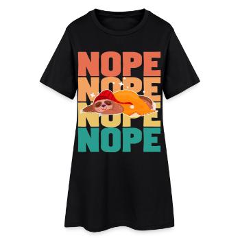 Paresseux Non - Robe T-shirt Femme - noir - Devant