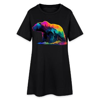 Bear In The Mountains  - Women’s T-Shirt Dress - black - Front