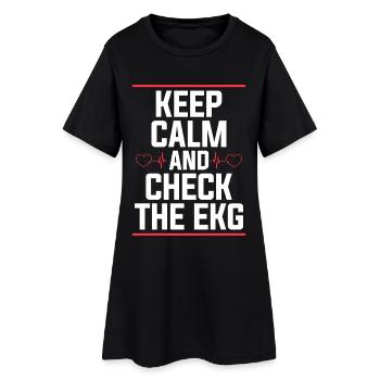 Technicien en cardiologie : Restez calme et vérifiez le laboratoire de cathétérisme - Robe T-shirt Femme - noir - Devant