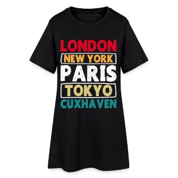 Mer du Nord LONDRES NEW YORK PARIS TOKYO CUXHAVEN - Robe T-shirt Femme - noir - Devant