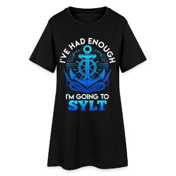 J’EN AI ASSEZ, JE VAIS À SYLT - Robe T-shirt Femme - noir - Devant