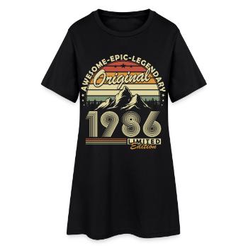 Original 1986 Retro Vintage Geburtstagsgeschenk - Frauen T-Shirt-Kleid - Schwarz - Vorne