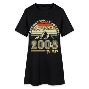 Original 2008 Retro Vintage Birthday Gift - Women’s T-Shirt Dress - black - Front
