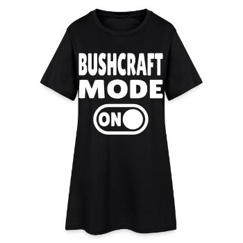 Bushcraft Mode ON – Waldleben einschalten - Frauen T-Shirt-Kleid - Schwarz - Vorne
