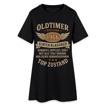 Oldtimer Baujahr 1966 Geboren Jahrgang Geburtstag - Frauen T-Shirt-Kleid - Schwarz - Vorne