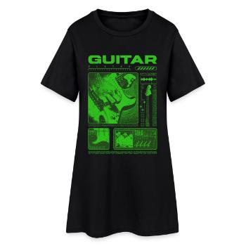 Guitar Player Rock Guitarist Streetwear Musician - Women’s T-Shirt Dress - black - Front