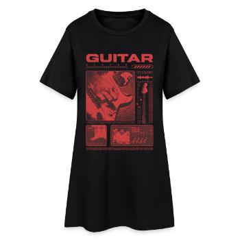 Guitar Player Rock Guitarist Streetwear Musician - Women’s T-Shirt Dress - black - Front