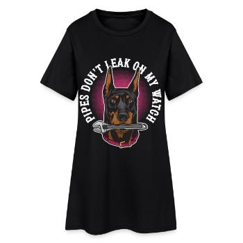 Les tuyaux de poseur de tuyaux ne fuient pas sous ma surveillance - Robe T-shirt Femme - noir - Devant