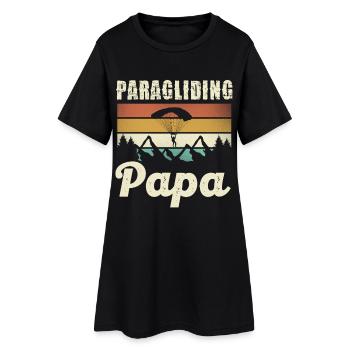 Paragliding Dad Motif - Women’s T-Shirt Dress - black - Front