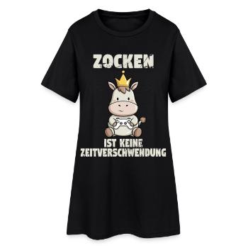 zocken zocken zocken - Frauen T-Shirt-Kleid - Schwarz - Vorne