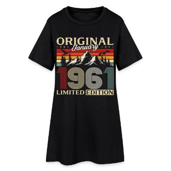 65e anniversaire Original janvier 1961 - Robe T-shirt Femme - noir - Devant