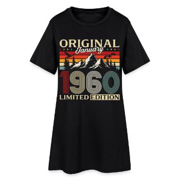 66e anniversaire Original janvier 1960 - Robe T-shirt Femme - noir - Devant