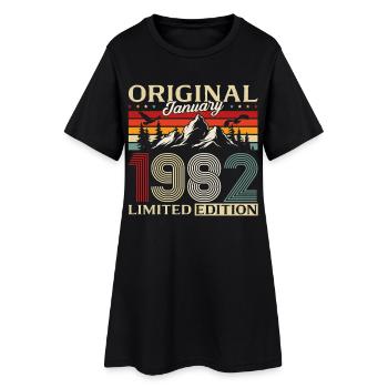 44e anniversaire Original janvier 1982 - Robe T-shirt Femme - noir - Devant