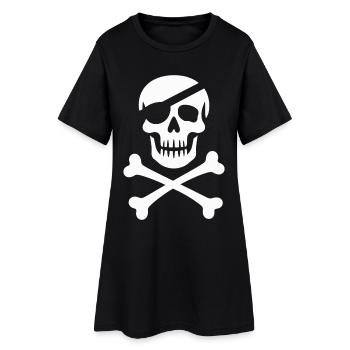 Classic Jolly Roger Pirate Skull - Women’s T-Shirt Dress - black - Front