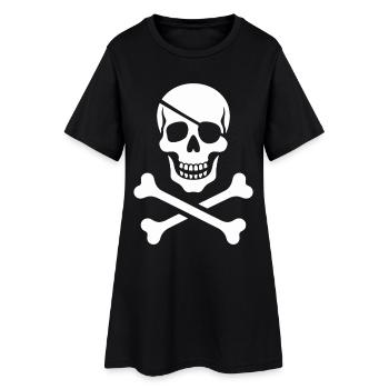 Skull and bones cross design - Women’s T-Shirt Dress - black - Front
