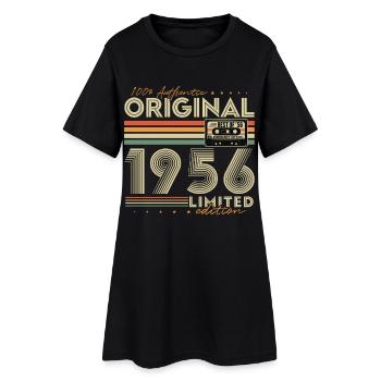 Anniversaire original vintage rétro vintage de 1956 - Robe T-shirt Femme - noir - Devant