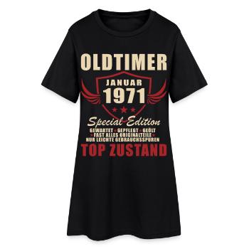 Cadeau pour le 55e anniversaire Voiture Classique janvier 1971 - Robe T-shirt Femme - noir - Devant
