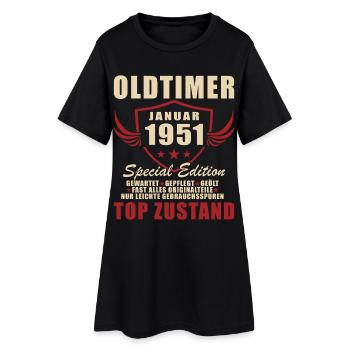 75e anniversaire Millésime de janvier 1951 - Robe T-shirt Femme - noir - Devant