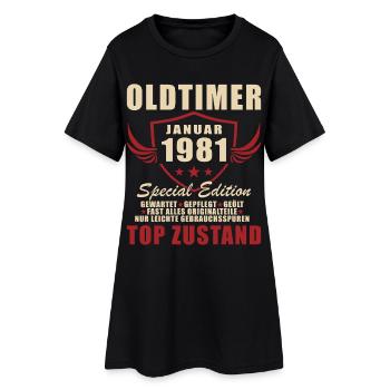 45e anniversaire cadeau voiture classique janvier 1981 - Robe T-shirt Femme - noir - Devant