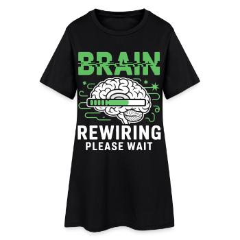 Redémarrage du cerveau Veuillez patienter - Robe T-shirt Femme - noir - Devant