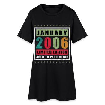 20e anniversaire Millésime Janvier 2006 - Robe T-shirt Femme - noir - Devant
