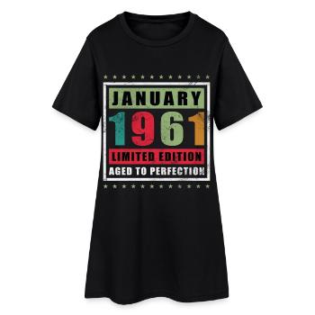 65th Birthday Original January 1961 - Women’s T-Shirt Dress - black - Front