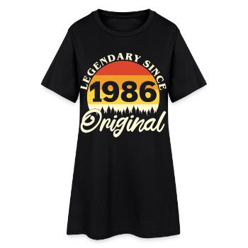 1986 Vintage Rétro Original Cadeau d'anniversaire - Robe T-shirt Femme - noir - Devant