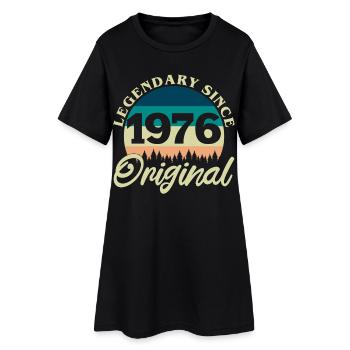1976 Vintage Rétro Original Cadeau d'anniversaire - Robe T-shirt Femme - noir - Devant