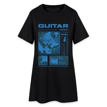 Guitariste Guitariste Rock Musicien streetwear - Robe T-shirt Femme - noir - Devant