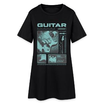 Guitar Player Rock Guitarist Streetwear Musician - Women’s T-Shirt Dress - black - Front