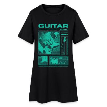 Guitar Player Rock Guitarist Streetwear Musician - Women’s T-Shirt Dress - black - Front