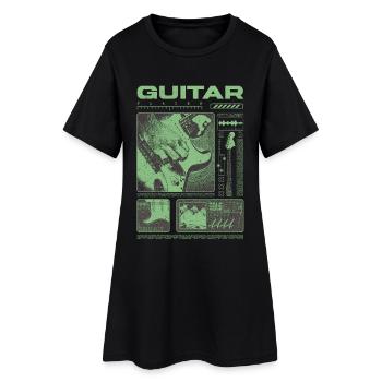 Guitar Player Rock Guitarist Streetwear Musician - Women’s T-Shirt Dress - black - Front