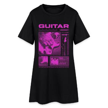 Guitariste Guitariste Rock Musicien streetwear - Robe T-shirt Femme - noir - Devant