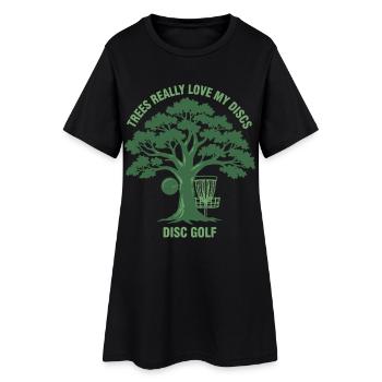 Les arbres adorent vraiment mes disques disc golf disque drôle - Robe T-shirt Femme - noir - Devant