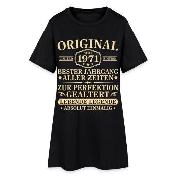 55th Birthday Absolutely Unique 1971 Vintage - Women’s T-Shirt Dress - black - Front