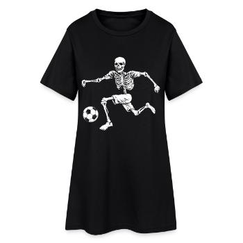 Joueur de football squelette drôle - Robe T-shirt Femme - noir - Devant