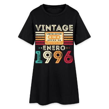 Januar 1996 Retro Vintage Geburtstagsgeschenk - Frauen T-Shirt-Kleid - Schwarz - Vorne