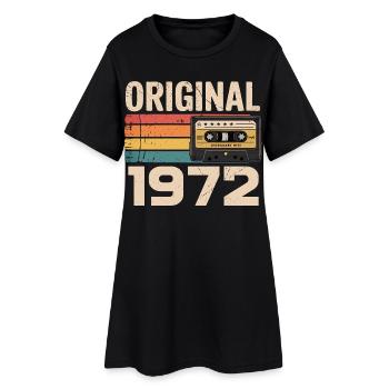 Original 1972 Vintage 1972 Rétro Anniversaire - Robe T-shirt Femme - noir - Devant