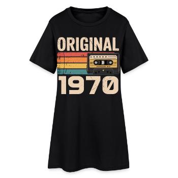 Original 1970 Vintage 1970 Rétro Anniversaire - Robe T-shirt Femme - noir - Devant