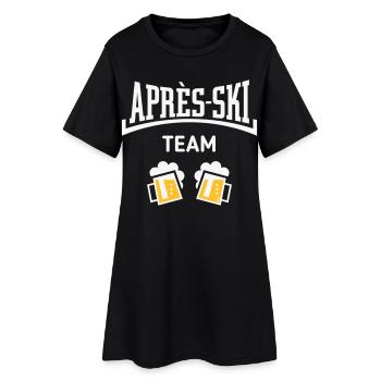 Après-Ski Team (Bier Apres Ski Konkav / NEG 2C) - Frauen T-Shirt-Kleid - Schwarz - Vorne