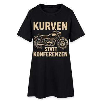 Courbes au lieu de conférences, cadeau motard - Robe T-shirt Femme - noir - Devant
