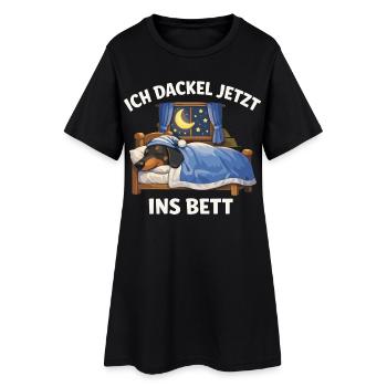 Offizielles Dackel Schwarz Ich dackel jetzt ins  - Frauen T-Shirt-Kleid - Schwarz - Vorne
