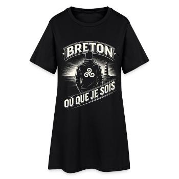 Breton wherever I am Brittany Triskel - Women’s T-Shirt Dress - black - Front