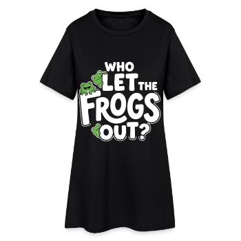 Who Let the Frogs Out? - Funny Frog - Women’s T-Shirt Dress - black - Front