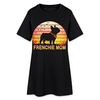 Frenchie Mom - Robe T-shirt Femme - noir - Devant