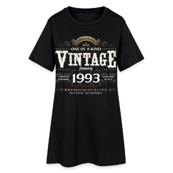 33. Geburtstag Vintage Januar Jahrgang 1993 - Frauen T-Shirt-Kleid - Schwarz - Vorne