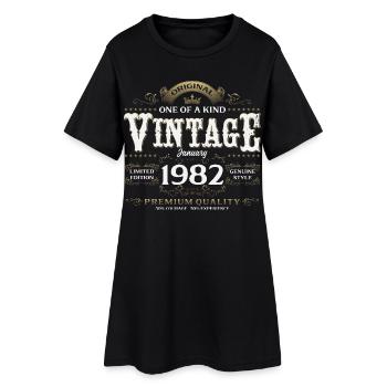 44e anniversaire millésime janvier 1982 - Robe T-shirt Femme - noir - Devant
