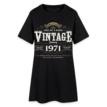 55e anniversaire millésime janvier 1971 - Robe T-shirt Femme - noir - Devant