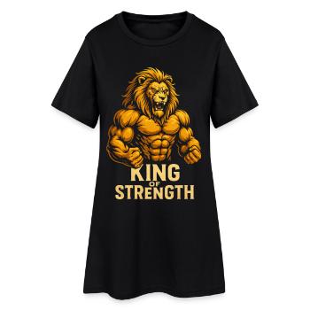 Motif du Lion du Roi de la Force - Robe T-shirt Femme - noir - Devant